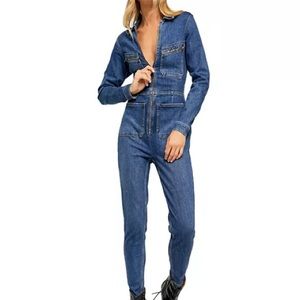 Free people denim jumpsuit